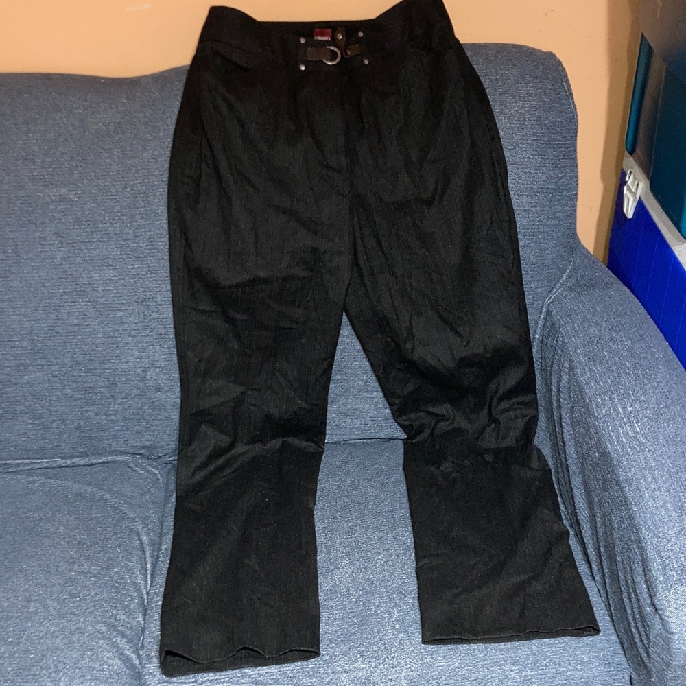 Classic Black Men's Dress Pants with Belt Loops